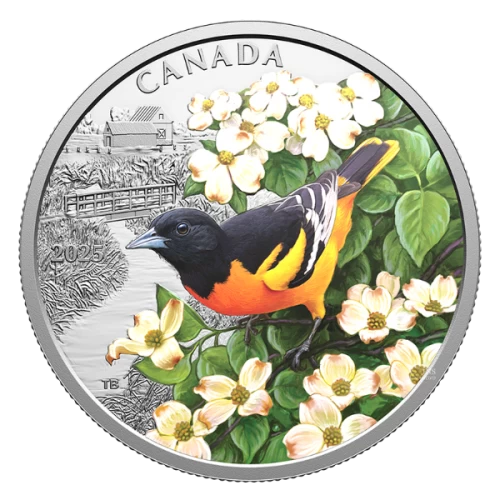 2025 Canada $20 Colourful Birds: Baltimore Oriole - 1 oz Fine Silver Coin