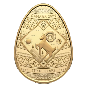 2024 Canadian $250 Pysanka - Pure Gold Egg-Shaped Coin