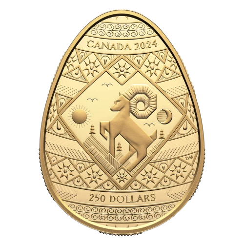 2024 Canadian $250 Pysanka - Pure Gold Egg-Shaped Coin
