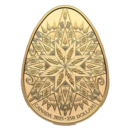 2025 Canada $250 Pysanka - Pure Gold Egg-Shaped Coin