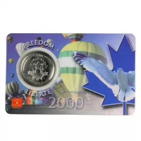 2000 Canadian 25-Cent Freedom Liberté Millennium Coin in Card