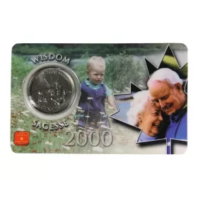 2000 Canadian 25-Cent Wisdom Sagesse Millennium Coin in Card