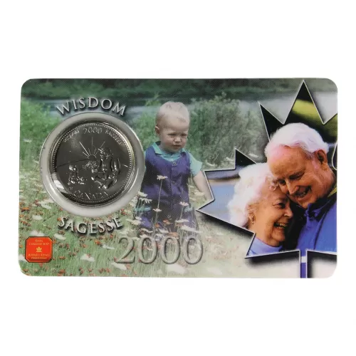 2000 Canadian 25-Cent Wisdom Sagesse Millennium Coin in Card