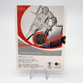 2007 Canada 25-Cent Vancouver 2010 Olympic Winter Games: Ice Hockey Official First Day Quarter Coin