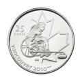 2007 Canada 25-Cent Vancouver 2010 Paralympic Winter Games: Weelchair Curling Official First Day Quarter Coin