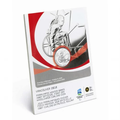 2007 Canada 25-Cent Vancouver 2010 Paralympic Winter Games: Weelchair Curling Official First Day Quarter Coin