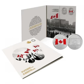 2015 Canadian 25-Cent National Flag 50 Years Collector Card