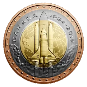 2019 (1984-) Canadian 25-Cent First Canadian in Space Tri-Metallic Coin