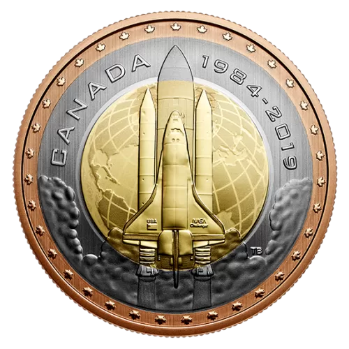 2019 (1984-) Canadian 25-Cent First Canadian in Space Tri-Metallic Coin