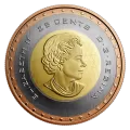2019 (1984-) Canadian 25-Cent First Canadian in Space Tri-Metallic Coin