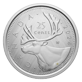 2024 Canada 25-Cent Tribute: W Mint Mark - Caribou Quarter Pure Silver Coin