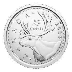 2026 Canada ¢25 Caribou/King Charles III Quarter Coin (Brilliant Uncirculated)