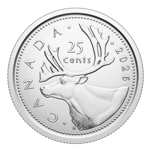 2026 Canada ¢25 Caribou/King Charles III Quarter Coin (Brilliant Uncirculated)