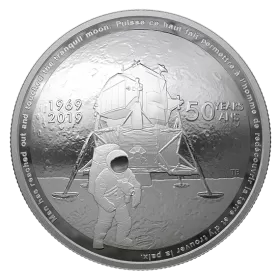 2019 (1969-) Canadian $25 Apollo 11 Moon Landing 50th Anniv Fine Silver Convex Coin