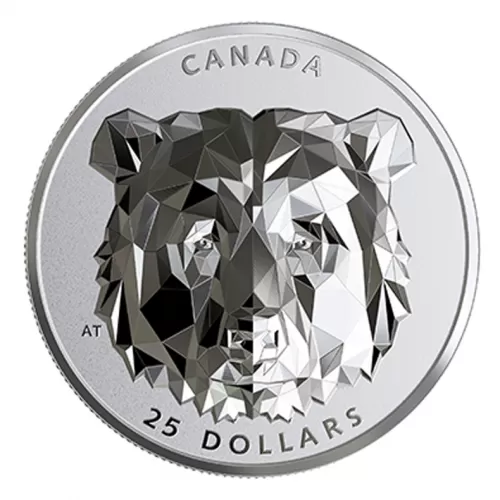2020 Canadian $25 Multifaceted Animal Head: Grizzly Bear - 1 oz Fine Silver Extraordinarily-High Relief Coin