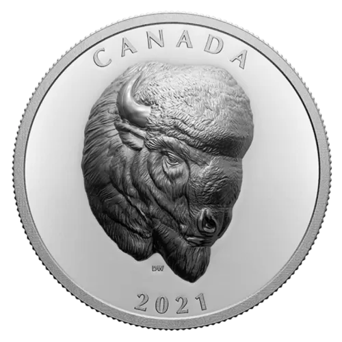 2021 Canadian $25 Bold Bison - Fine Silver Extraordinarily-High Relief Coin