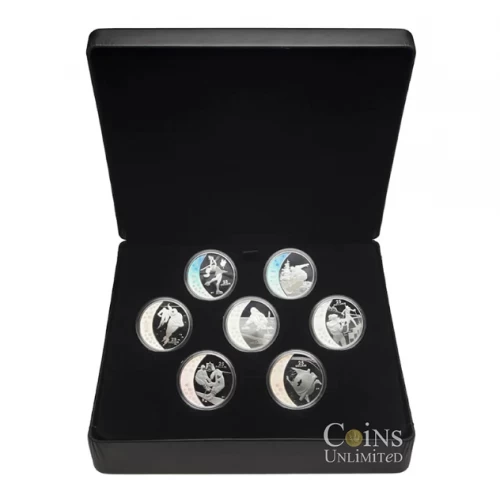 2007-2009 Canada $25 Vancouver Winter Olympics Silver Hologram 15 Coin Series-only 12 of 15 coins in set-no outside sleeve & case is not 100%