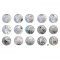 2007-2009 Canada $25 Vancouver Winter Olympics Silver Hologram 15 Coin Series-only 12 of 15 coins in set-no outside sleeve & case is not 100%