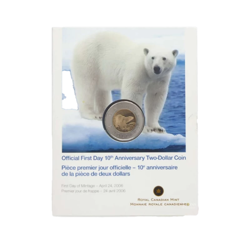 2006 (1996-) Canada $2 Official First Day: Polar Bear Toonie 10th