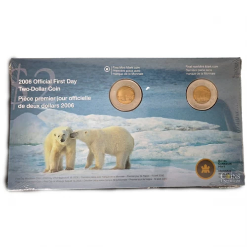 2006 Canada $2 First Day Strike Old and New Mint Mark Coin Set 
