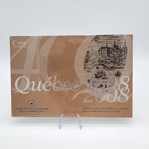 2008 (1608-) Canada $2 Quebec City 400th Anniversary/Samuel de Champlain Collector Card, Coin, Medallion Set