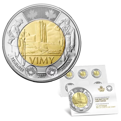 2017 Canadian $2 The Battle of Vimy Ridge 100th Anniv Remembrance 5-Coin Circulation Pack