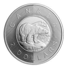 2023 Canada $2 Tribute: W Mint Mark - Polar Bear Toonie 1 oz Fine Silver Coin