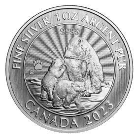 2023 Canadian $5 First Strikes: The Majestic Polar Bear and Cubs - 1 oz Fine Silver Bullion Coin