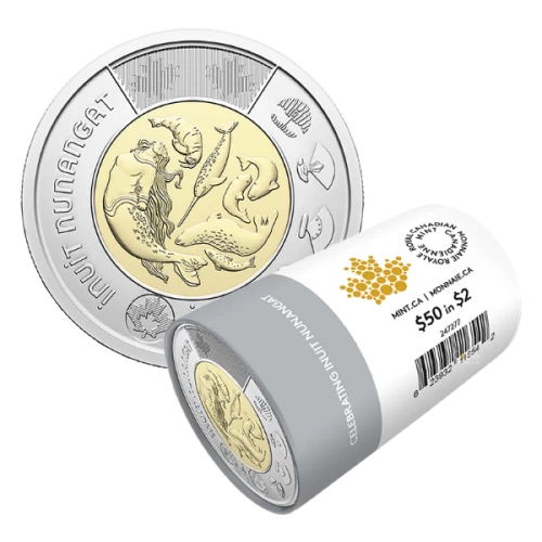 2024 Canada $2 Celebrating Inuit Nunangat Non-colourized Toonie Special Wrap Coin Roll