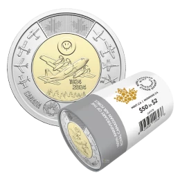 2024 (1924-) Canada $2 RCAF 100th Anniversary of the Royal Canadian Air Force Non-colourized Toonie Special Wrap Coin Roll
