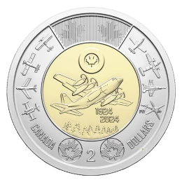 2024 (1924-) Canada $2 RCAF 100th Anniversary of the Royal Canadian Air Force Non-colourized Toonie Coin (Brilliant Uncirculated)