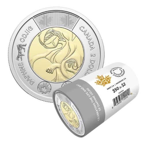 2025 Canada $2 Celebrating the Life and Art of Daphne Odjig Non-Colourized Special Wrap Roll