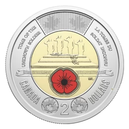 2025 Canada $2 Honouring Canada’s Unknown Soldier Colourized Toonie Coins (Brilliant Uncirculated)