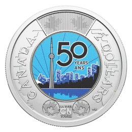 2026 Canada $2 50th Anniversary of the CN Tower Colourized Toonie Coins (Brilliant Uncirculated)