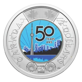 2026 Canada $2 50th Anniversary of the CN Tower Colourized Toonie Coins (Brilliant Uncirculated)