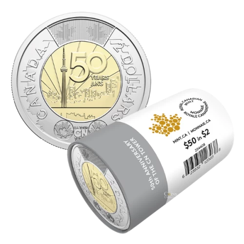 2026 Canada $2 50th Anniversary of the CN Tower Non-colourized Special Wrap Roll