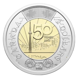 2026 Canada $2 50th Anniversary of the CN Tower Non-colourized Toonie Coins (Brilliant Uncirculated)