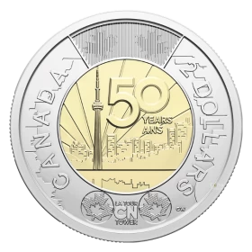 2026 Canada $2 50th Anniversary of the CN Tower Non-colourized Toonie Coins (Brilliant Uncirculated)
