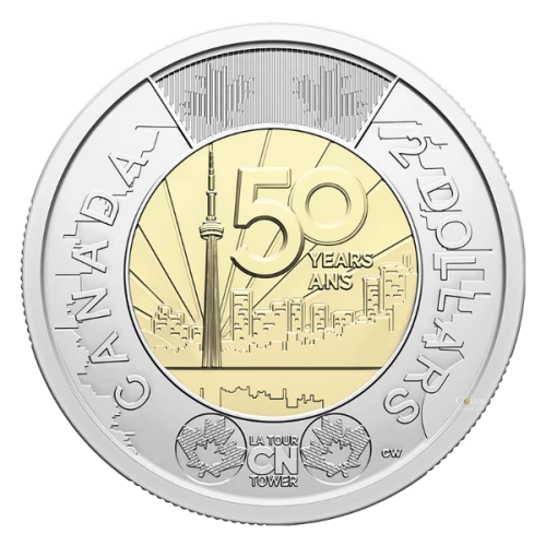 2026 Canada $2 50th Anniversary of the CN Tower Non-colourized Toonie Coins (Brilliant Uncirculated)