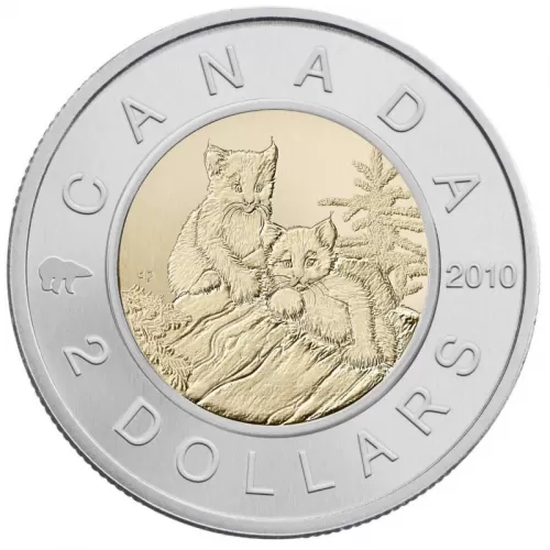 2010 Canadian $2 Baby Animals: Young Lynx Specimen Toonie Coin