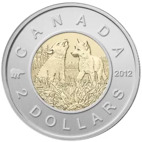 2012 Canadian $2 Baby Animals: Wolf Cubs Specimen Toonie Coin
