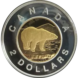 1998 Canadian $2 Polar Bear Toonie Proof Coin