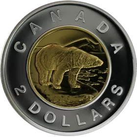 2006 (1996-) Canadian $2 Polar Bear Toonie 10th Anniv Proof Coin
