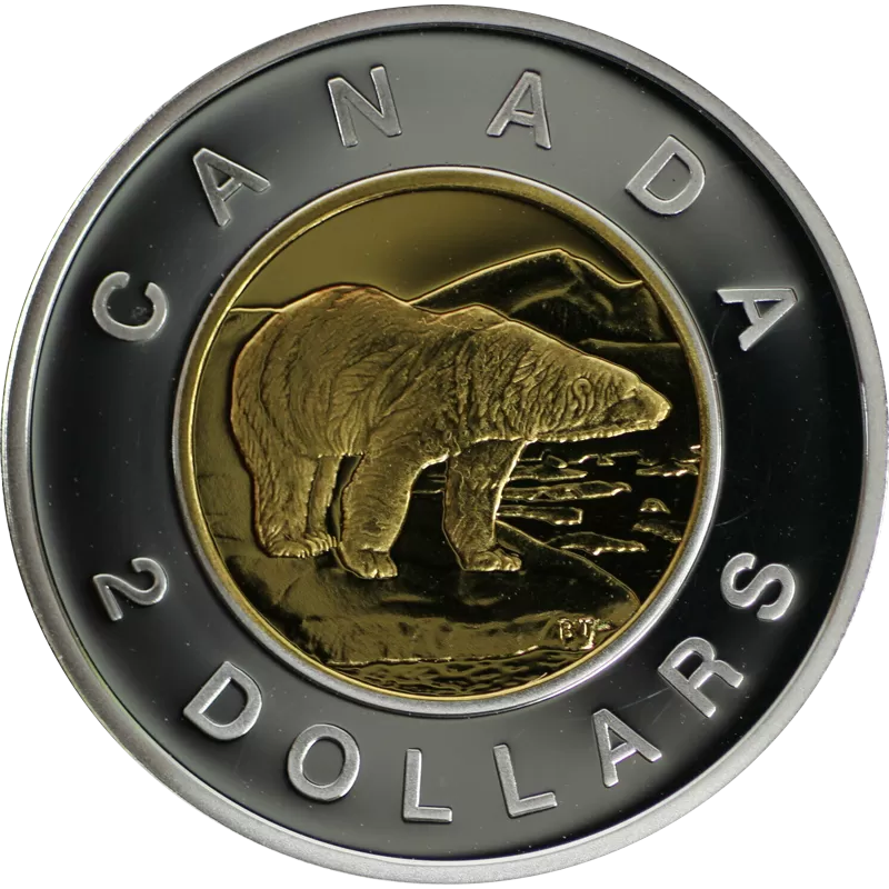 2006 (1996-) Canadian $2 Polar Bear Toonie 10th Anniv Proof Coin