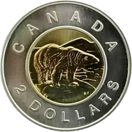 1999 Canadian $2 Polar Bear Toonie Specimen Coin