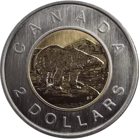 2002 (1952-) Canadian $2 Polar Bear Toonie Specimen Coin