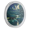 2017 Canadian $30 Animals in the Moonlight: Cougar 2 oz Fine Silver Coloured Coin (Glow-in-the-Dark) - Lightly Tarnished
