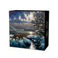 2017 Canadian $30 Animals in the Moonlight: Cougar 2 oz Fine Silver Coloured Coin (Glow-in-the-Dark) - Lightly Tarnished