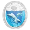2018 Canadian $30 Dimensional Nature: Polar Bears - 2 oz Fine Silver Coin