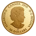 2019 Canadian $30 A Hundred Blessings of Good Fortune - 2 oz Fine Silver & Gold-plated Coin